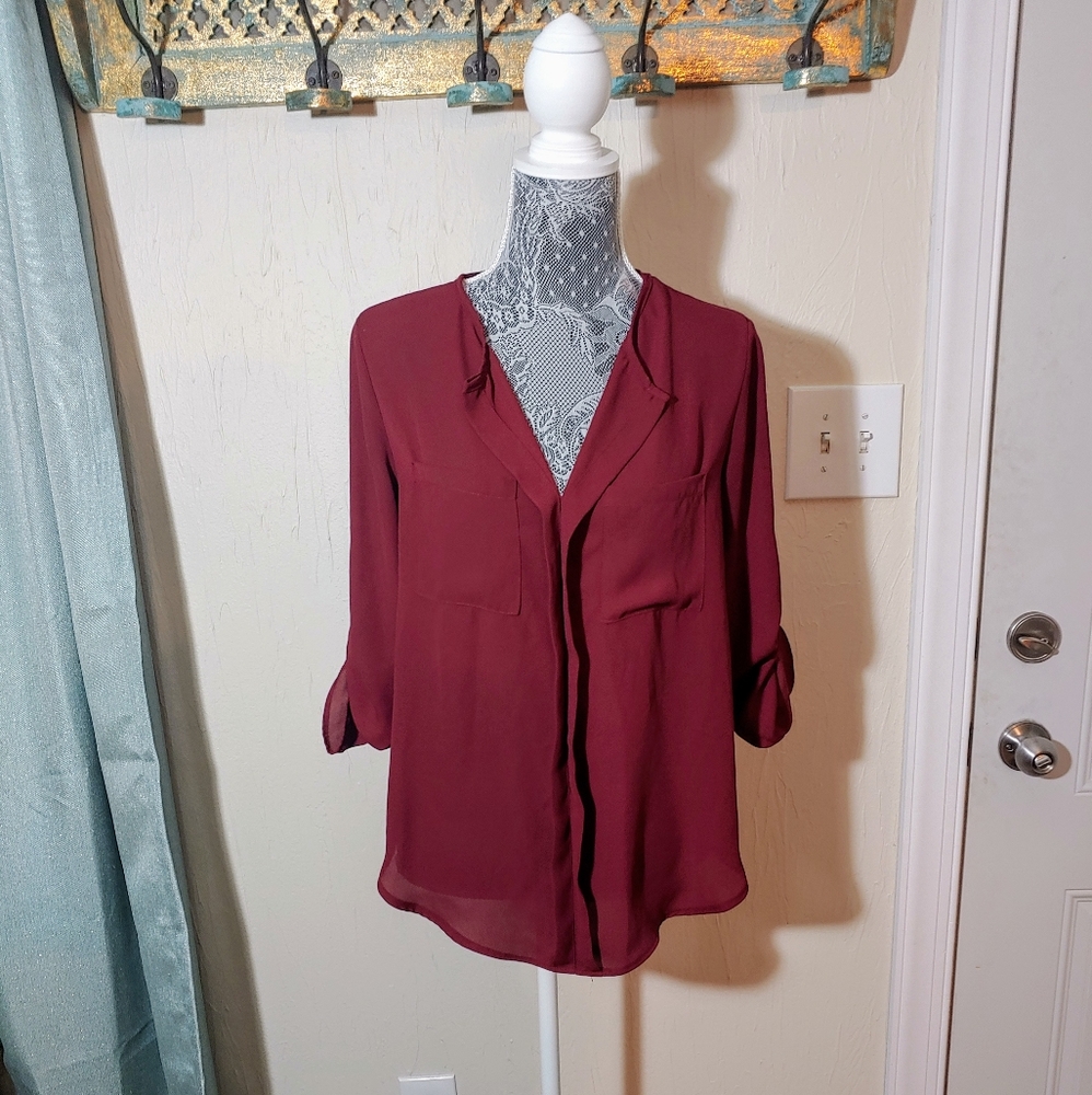 Flowy maroon blouse